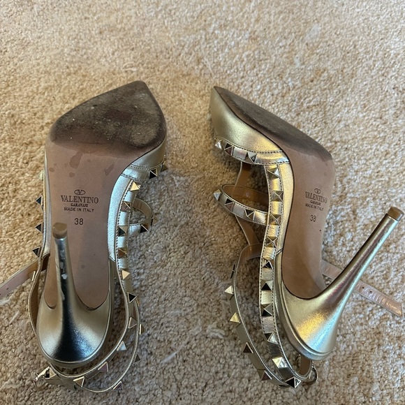 Gold Valentino rock stud caged pump size 38 - Picture 8 of 9